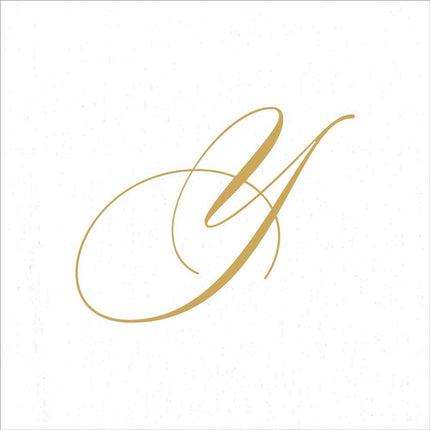 Caspari " Signature Gold Initial Y Paper Linen Coc