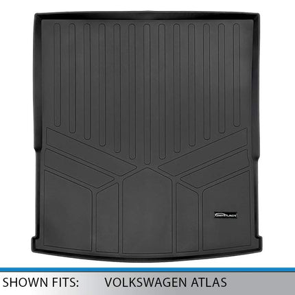 SMARTLINER Alfombrilla de maletero de carga personalizada para todo tipo de clima, detrás de la segunda fila, negra para Volkswagen Atlas 2018-2019