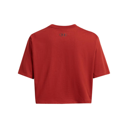 T-shirt court à manches courtes et logo Boxy Under Armour pour femme, (840) Earthen Orange / / Black, XS