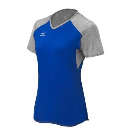 Mizuno Women's Techno VI Short Sleeve Volleyball Jersey, Royal/Silver, Medium
