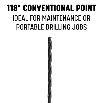 Drill America 31/32" x 12" HSS Extra Long Drill Bit with 1/2" Shank