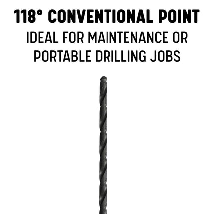 Foret extra-long en acier rapide Drill America 1/4" x 24", série DWDDL