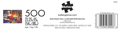 Buffalo Games – Blend COTA - Santa Checks Twice - 500 Piece Silver Select Jigsaw Puzzle Colorful Puzzles for Adults – Precision-Cut Pieces, Beautiful Artwork for Relaxing Fun