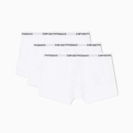 EMPORIO ARMANI Man's Core Logoband 3-Pack Trunk, White, S