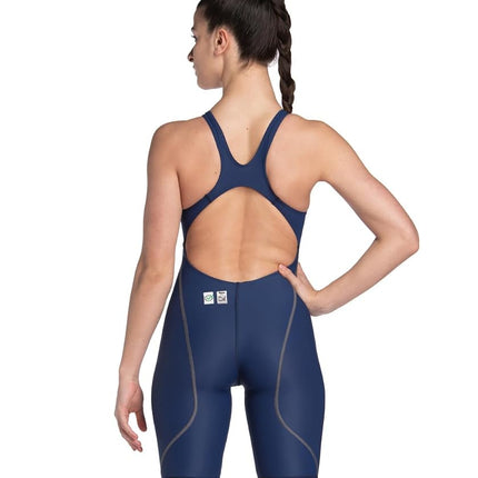 ARENA Powerskin ST Next One Piece Women's Swimsuit, FINA Approved Tech Suit, Women's Recycled Fabric Swimsuit, Women's Lined One Piece Swimsuit with Reinforced Shoulder Straps Blue