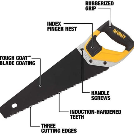 DEWALT Hand Saw, Standard Panel, 20-Inch (DWHT20545L)