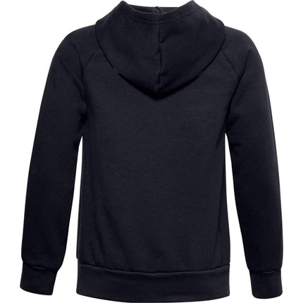 Under Armour Rival Fleece Hoodie Warm-up Top, Boys Black, Black / / Onyx White (001), YSM