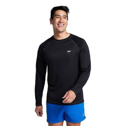Speedo Men's UV Swim Shirt Long Sleeve Loose Fit Easy Tee