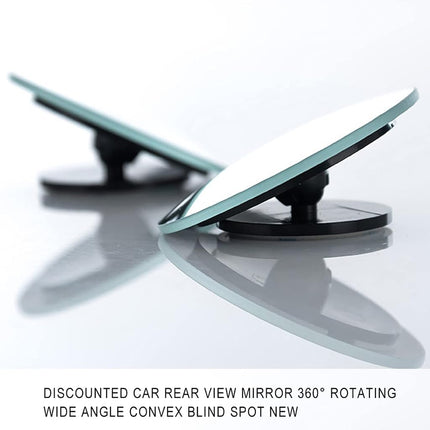 ICBEAMER 2-Piece Fan-Shaped Automobile Rear Blind Spot Mirror, 360 Rotating Design, Wide Angle Convex Rearview Mirror for Car, Truck, Van