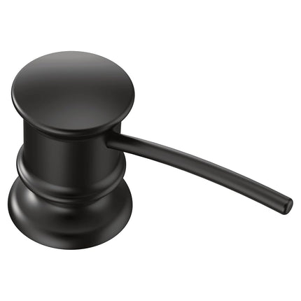 Dispensador de jabón de cocina Moen 3944BL de montaje en encimera con botella recargable sobre el fregadero, negro mate