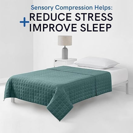 YnM Bamboo Weighted Blanket, 100% Natural Bamboo Viscose Material with Premium Glass Beads (Sea Grass, 152cmx203cm 9kg), Suit for One Person(80~95kg) Use on Queen/King Bed