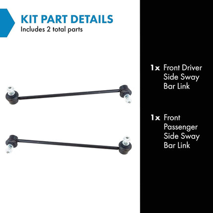 TRQ Front Sway Bar End Link LH RH Set Compatible with BMW E90 Xi xDrive 328xi 335xi 325xi