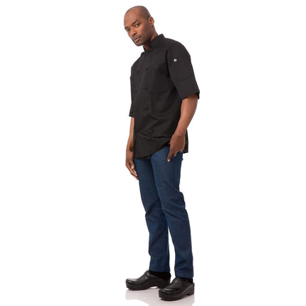 Chef Works Men's Montreal Cool Vent Chef Coat Jacket, Black, 5XL
