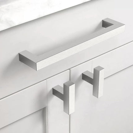 Asidrama 10 Pack 6.3 Inch(160mm) Brushed Satin Nickel Kitchen Cabinet Handles, Stainless Steel Cabinet Pulls Kitchen Cabinet Hardware for Cupboard Drawer Handles Dresser Pulls
