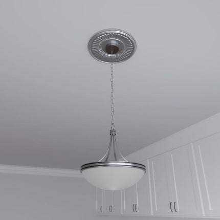 Ekena Millwork CMP13BECST Berkshire Thermoformed PVC Ceiling Medallion (Fits Canopies up to 5 3/4"), 13"OD, Aged Dark Steel
