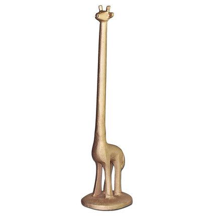 WallCharmers Gold Paper Towel Holder, Metal Toilet or Kitchen Paper Holder for Floor or Countertop, Gold Giraffe