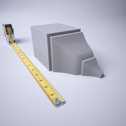 3 5/8"W x 3 5/8"P x 7 1/2"H Americraft Solid Paint Grade Wood Inside Crown Moulding Block for Profiles up to 4"H x 3 5/8"P, Primed Pine
