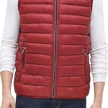 Tommy Hilfiger Men's Ultra Loft Quilted Puffer Vest, Red, XXL