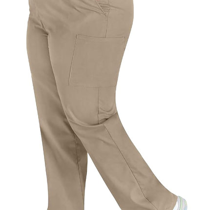 Dickies EDS Signature Scrubs for Women, Elastic Waist Pull-On Cargo Pants for Women in Soft Brushed Poplin 86106, Dark Khaki, 5X-Large