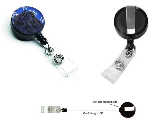 Caroline's Treasures SS4639BR Chow Chow Winter Snowflakes Holiday Retractable Badge Reel, for Nurses ID Badge Holder with Clip Retractable Employee Badge Holder,