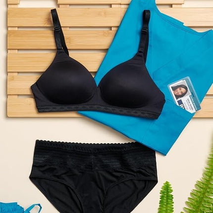 Warner's Womens Women's Cloud 9® Super Soft Wireless Lightly Lined Comfort Bra 1269, Black Brushed Ditsy, 38C