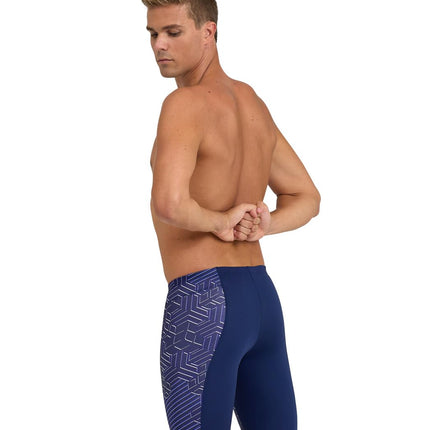 Arena Men's Performance Kikko Pro Swim Jammer Trunks, Navy/Navy Multi, 22