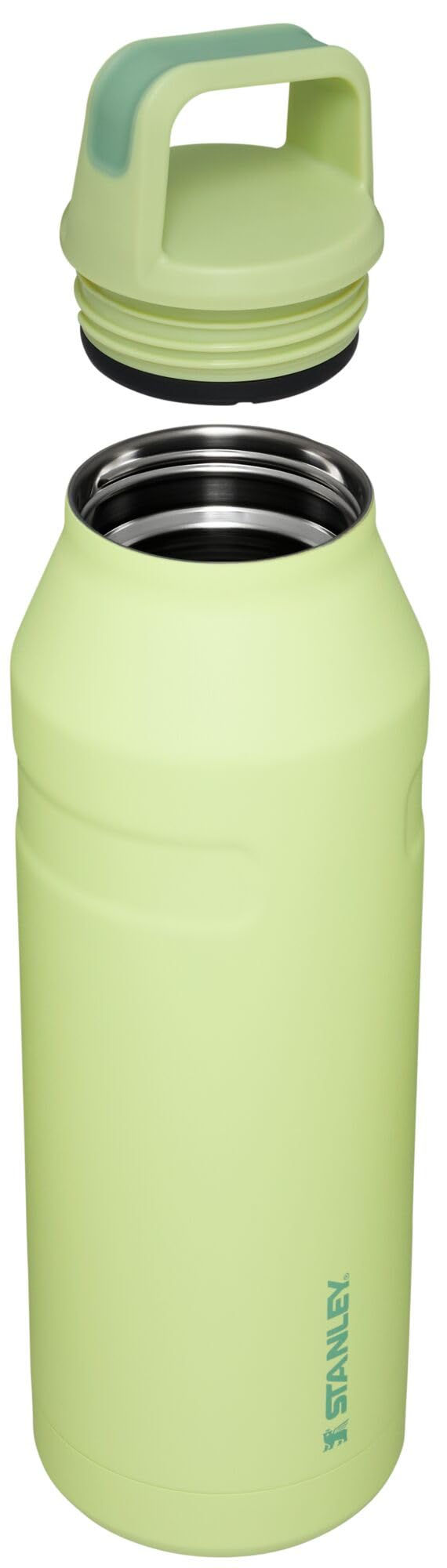 STANLEY IceFlow Cap and Carry Water Bottle 50 oz | Wide Mouth Twist Lid | Lightweight and Leakproof for Travel and Sports | Insulated Stainless Steel | BPA-Free | Citron