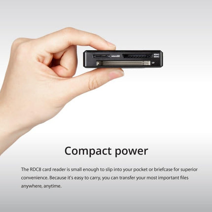 Transcend RDC8 USB 3.1 Gen 1 (USB 5Gbps) SD & microSD & CompactFlash Card Reader, with micro USB to USB Type C Cable, TS-RDC8K2