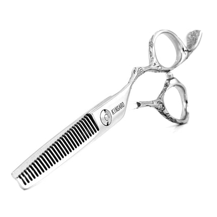 Hair Thinning Shear 5.5 Inch Hair Thinning for Women Scissors Professional Barber Scissors 440C Rose handle KINSARO