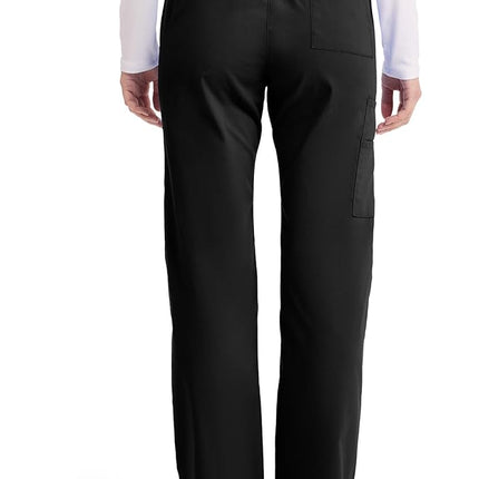 Dickies EDS Signature Scrubs for Women, Drawstring Cargo Pants 86206, Black, Large Tall