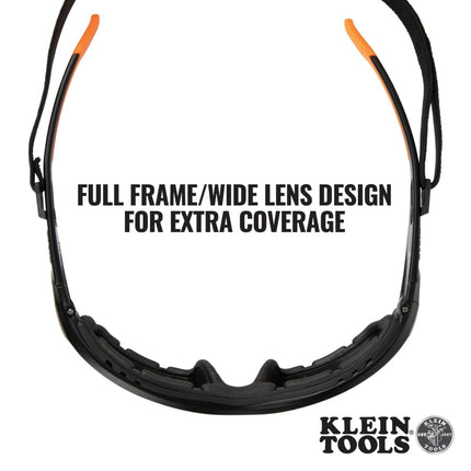 KLEIN TOOLS 60538 Gasket Safety Glasses, Professional PPE Protective Eyewear, Full Frame, Scratch Resistant, Anti-Fog, Indoor/Outdoor Lens