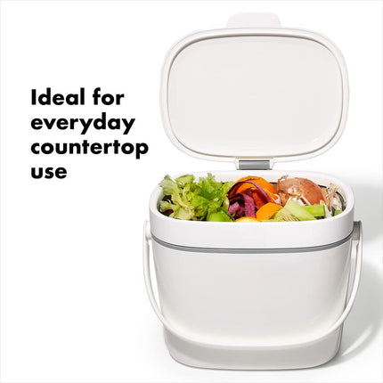 OXO Good Grips Easy-Clean Compost Bin, White, 6.6 L