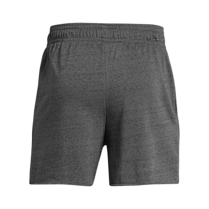 Under Armour Men's Rival Terry 6in Short, Lightweight Men's Gym Gear for Training and Warm Ups, Versatile Sports Shorts with Pockets,Castlerock / / Onyx White,SM