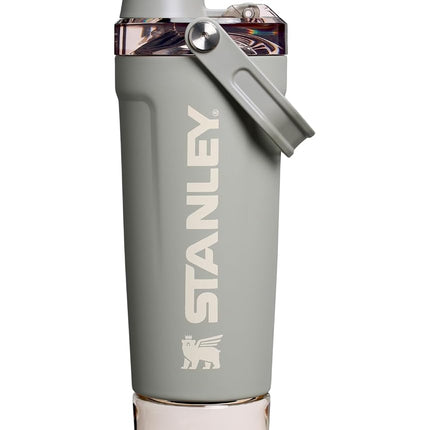 Stanley Activate Shaker Bottle 20 oz | Leakproof Insulated Stainless Steel Shaker Cup | Base Storage and Twist On Fast Flow Lid | Protein Shakes and Pre Workout Powder | BPA-Free | Sage Grey