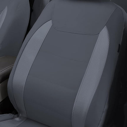 Universal Car Seat Covers for Car Auto SUV Full Set Airbag Compatible Carbon Fiber Leather Rear Split 40/60 50/50 60/40 Elegant (Grey, Low Back - Full Set)