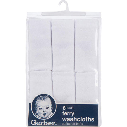Gerber 6 Count Washcloth, White