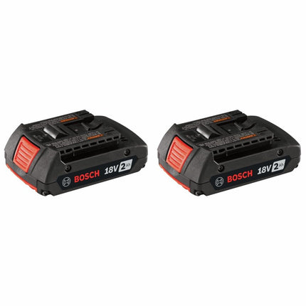 Bosch BAT612-2PK 18-volt Lithium-Ion 2.0 AH Slim Pack Battery with Digital Fuel Gauge, 2-Pack