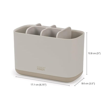 Joseph Joseph Easy-Store - Toothbrush Holder Caddy, Bathroom Storage, Large - Ecru