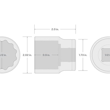 TEKTON 1/2" Drive x 1-1/2" 12 Pt. Socket | SHD22238