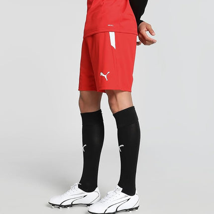 PUMA Men's TeamLIGA Shorts, RED White, Small