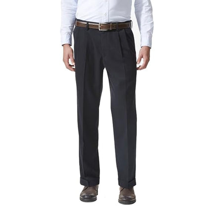Dockers Men's Relaxed Fit Comfort Khaki Pants-Pleated Casual Navy, 40W x 34L