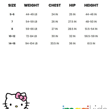 Hello Kitty Rainbow Girls UPF 50+ Girls Plus Size 4-14-16, pink, 8