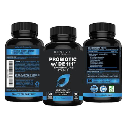 Advanced Probiotic with Patented DE111 Strain (Bacillus subtilis). Spore Forming Probiotic. No Refrigeration Needed. 11.5 Billion Organisms. Probiotics for Women and Men. 60 Vegetable Capsules.