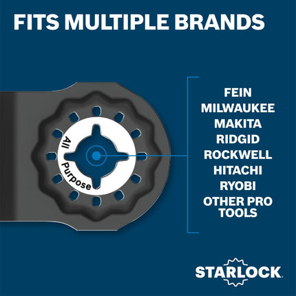 BOSCH OSL218F 1-Piece 2-1/8 In. Starlock Oscillating Multi Tool 2-in-1 Dual-Tec All Purpose Bi-Metal Plunge Blade for Applications in Wood with Nails, Drywall, PVC