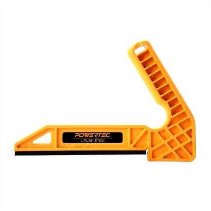 POWERTEC 71452 Poussoir en plastique en L | Outils de poussée en L de luxe pour le travail du bois (brevet en instance)