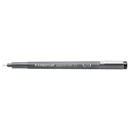 STAEDTLER Pigment Liner, bolígrafo de punta fina para dibujo, delineado, diario, 0.1mm, negro, caja de 5 bolígrafos, 308 01-9M