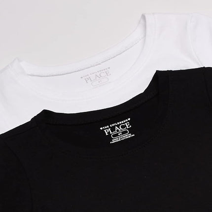 Camiseta básica de capas de The Children's Place para niñas pequeñas, paquete de 2, varios colores, de 6 a 9 meses