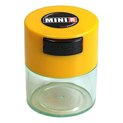 Tightpac America Minivac 1-Ounce Vacuum Sealed Dry Goods Storage Container, Clear Body/Yellow Cap