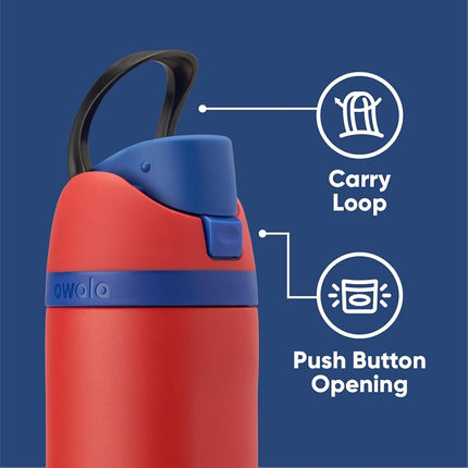 Owala FreeSip Insulated Stainless Steel Water Bottle with Straw, BPA-Free Sports Water Bottle, Great for Travel, 24 Oz, Spiderman