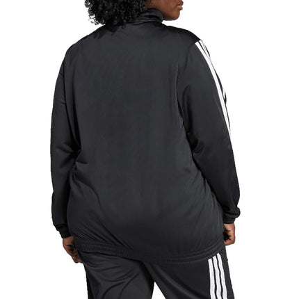 adidas Women's Tricot Track Top & Bottoms, Black/White/Track Top, 4XL Plus